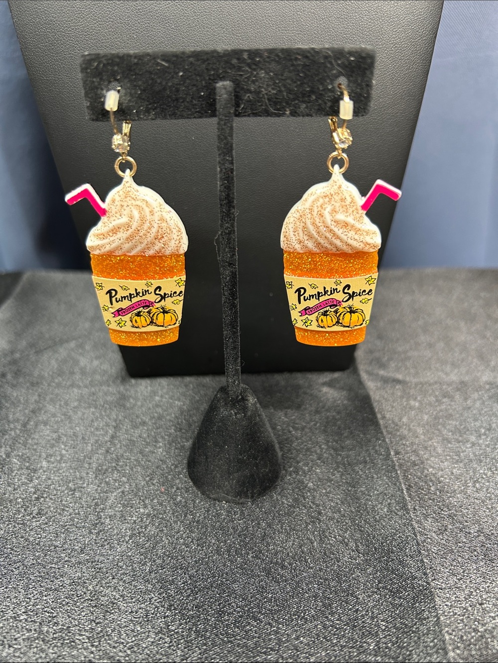 Betsey Johnson Pumpkin Spice Latte drop earrings